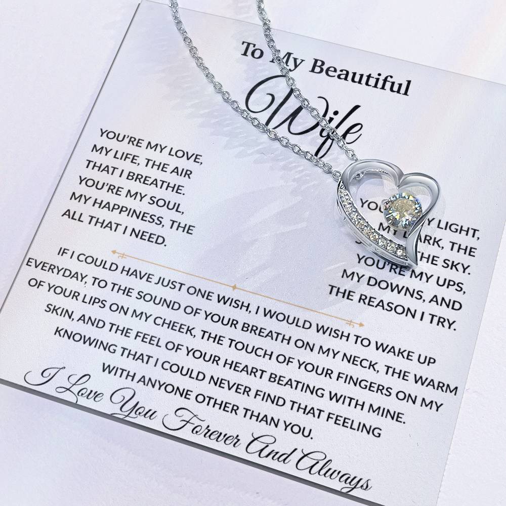 To My Wife Necklace, Christmas Gifts For Women, Anniversary Gift For Wife 8_9_White