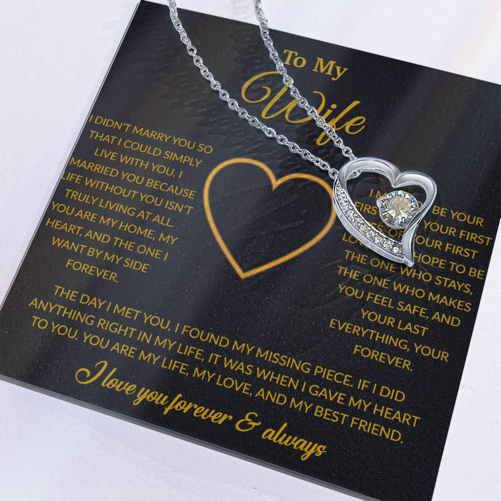 To My Wife Necklace, Gift For Wife, Anniversary Gift For Wife, Necklace For Wife 24_2_Gold