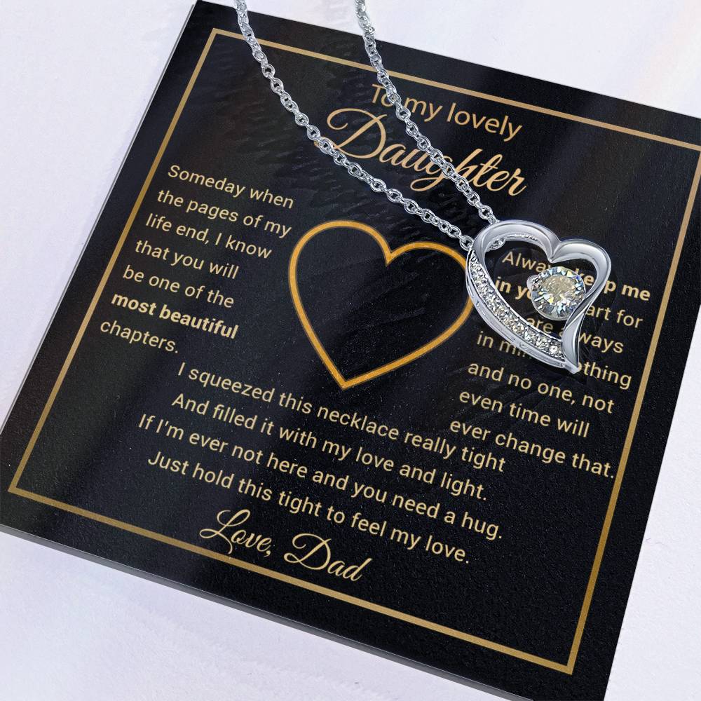 To My Daughter Necklace, Gift for Daughter from Dad, Daughter Father Necklace 27_11_Gold