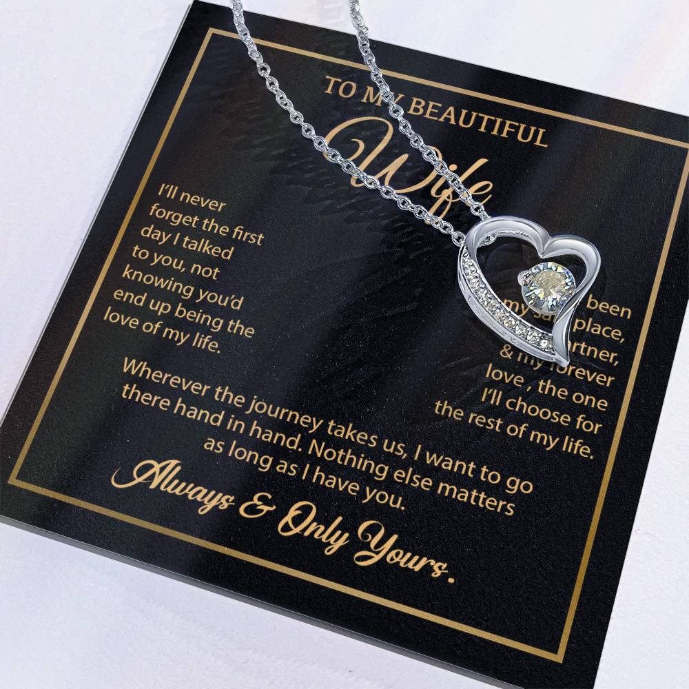 To My Wife Necklace, Gift For Wife, Anniversary Gift For Wife, Necklace For Wife 24_7_Gold