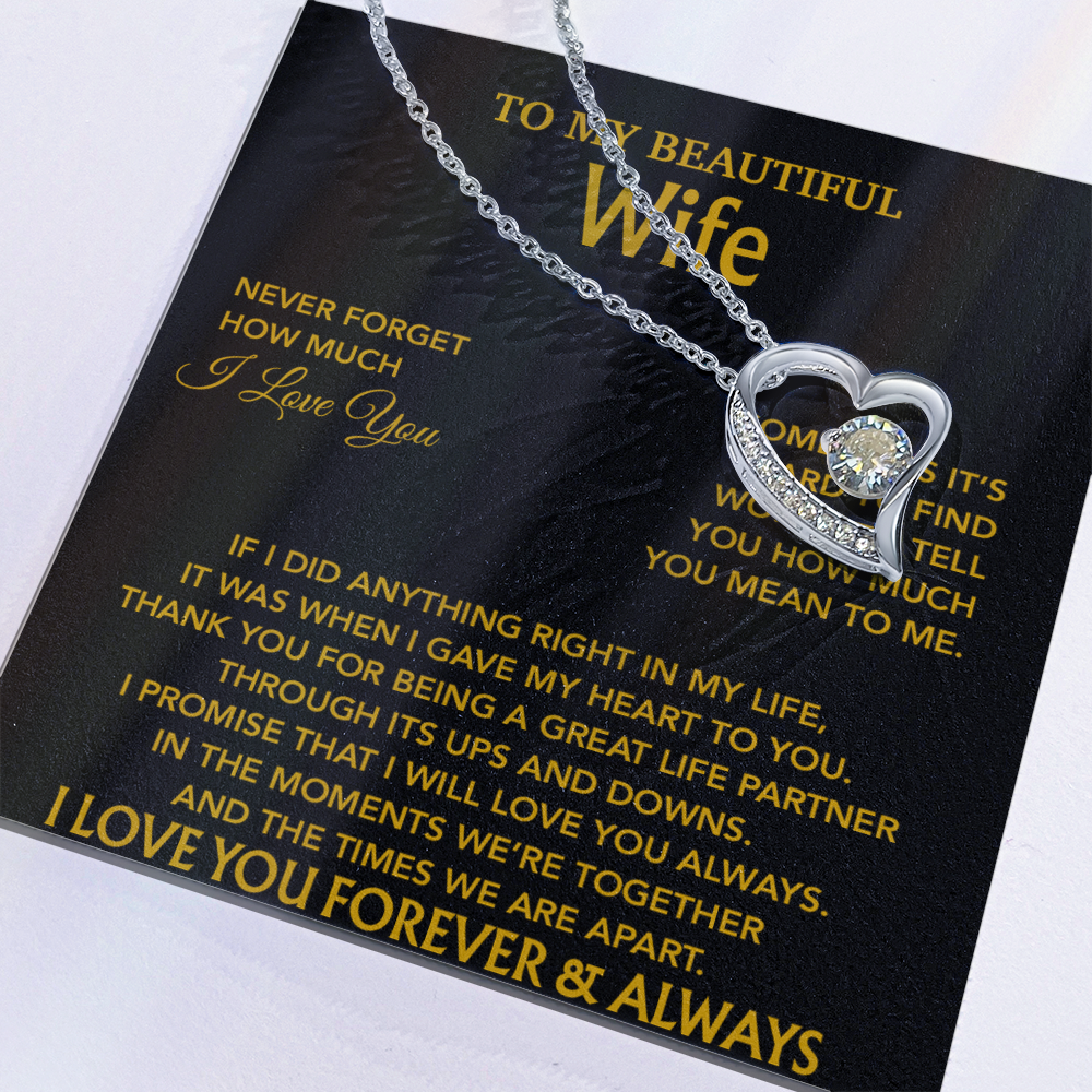 To My Wife Necklace, Christmas Gifts For Wife, Anniversary Cute Gift For Wife_Gold_20_8