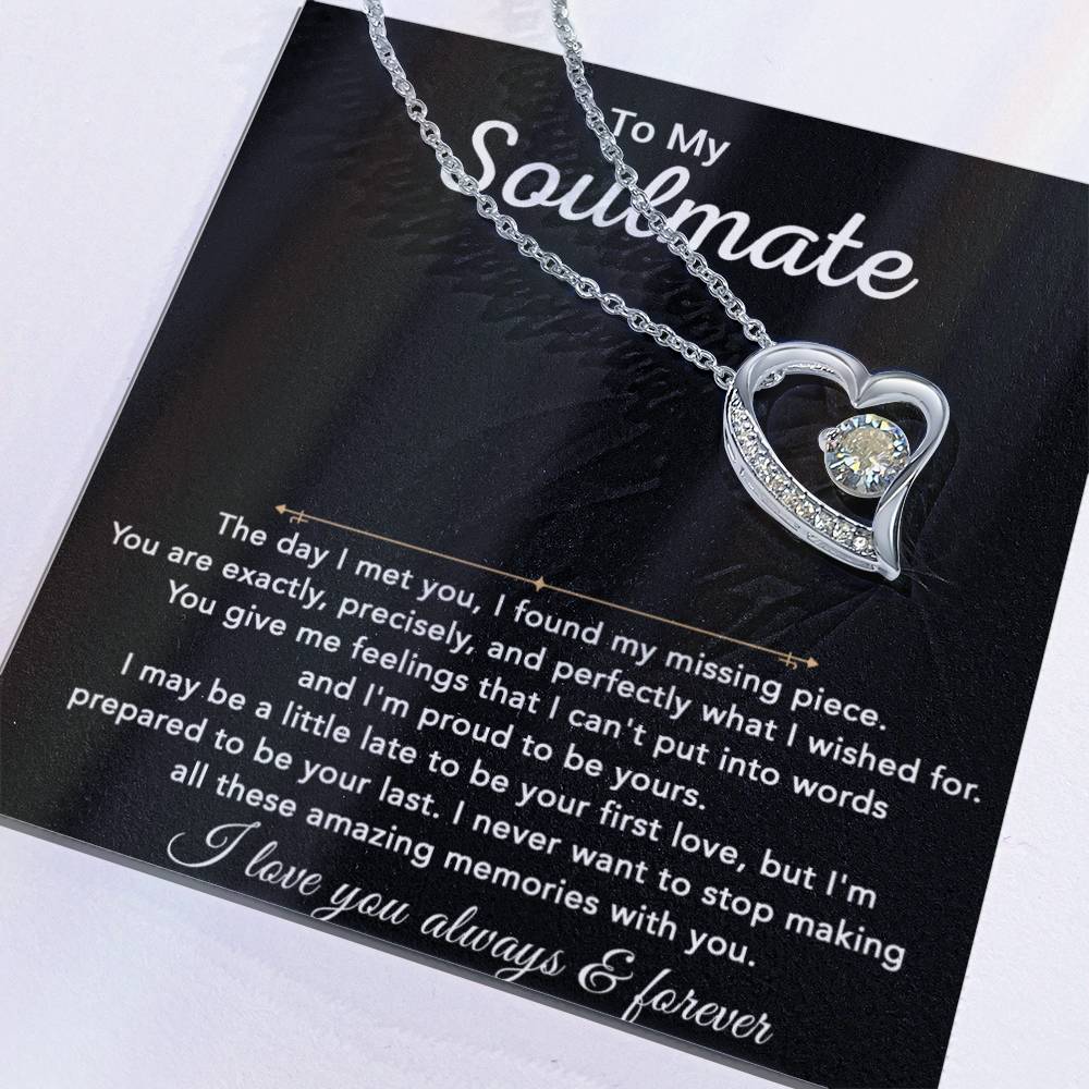 To My Soulmate Necklace, Gift for Wife, Girlfriend, Christmas Gift