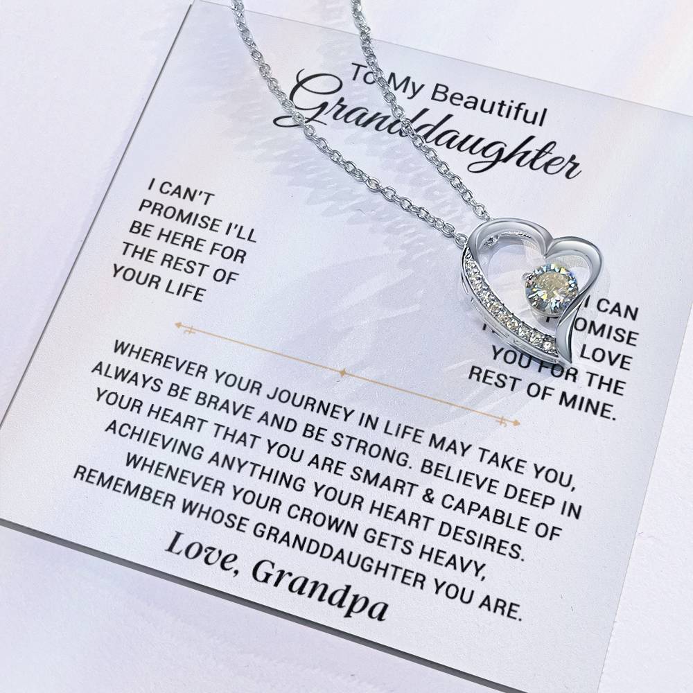 To My Granddaughter Necklace, Granddaughter Gift from Grandpa, Christmas Gift 5_11_White