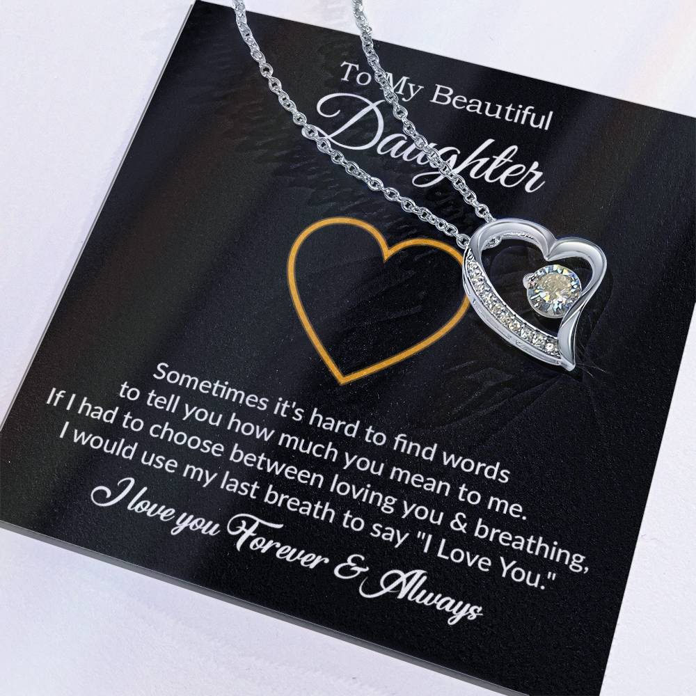To My Daughter Necklace, Gift For Daughter From Dad, Daughter Father Necklace 22_7_Black