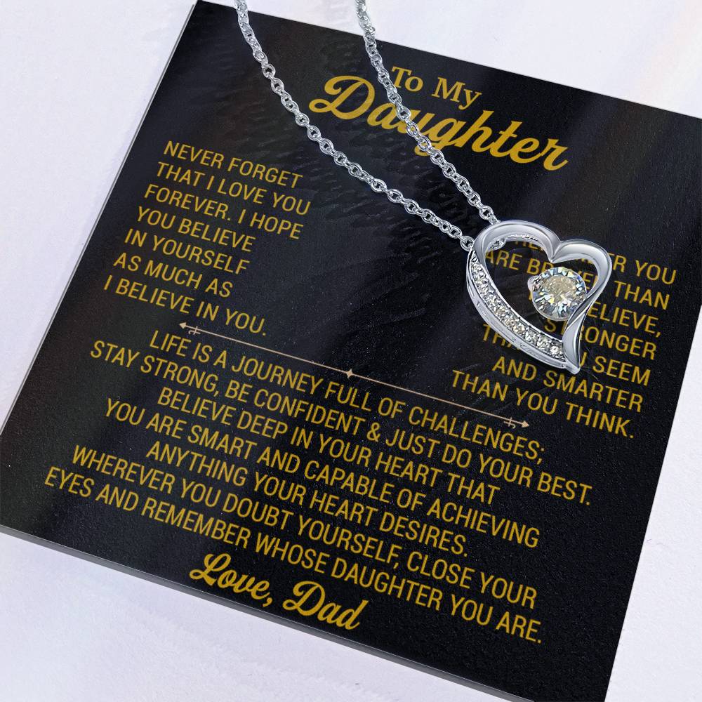 To My Daughter Necklace, Daughter Father Necklace, Daughter Gift From Dad 28_8_Gold
