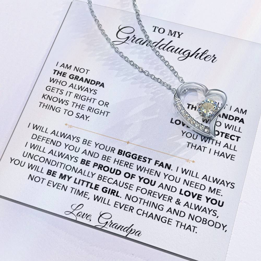 To My Granddaughter Necklace, Granddaughter Gift from Grandpa, Christmas Gift 28_8_White