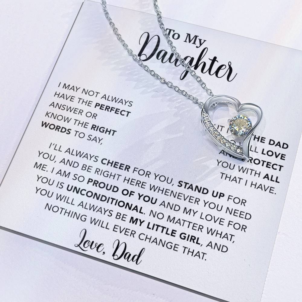 To My Daughter Necklace, Gift for Daughter from Dad, Father Daughter Necklace  15_6_White