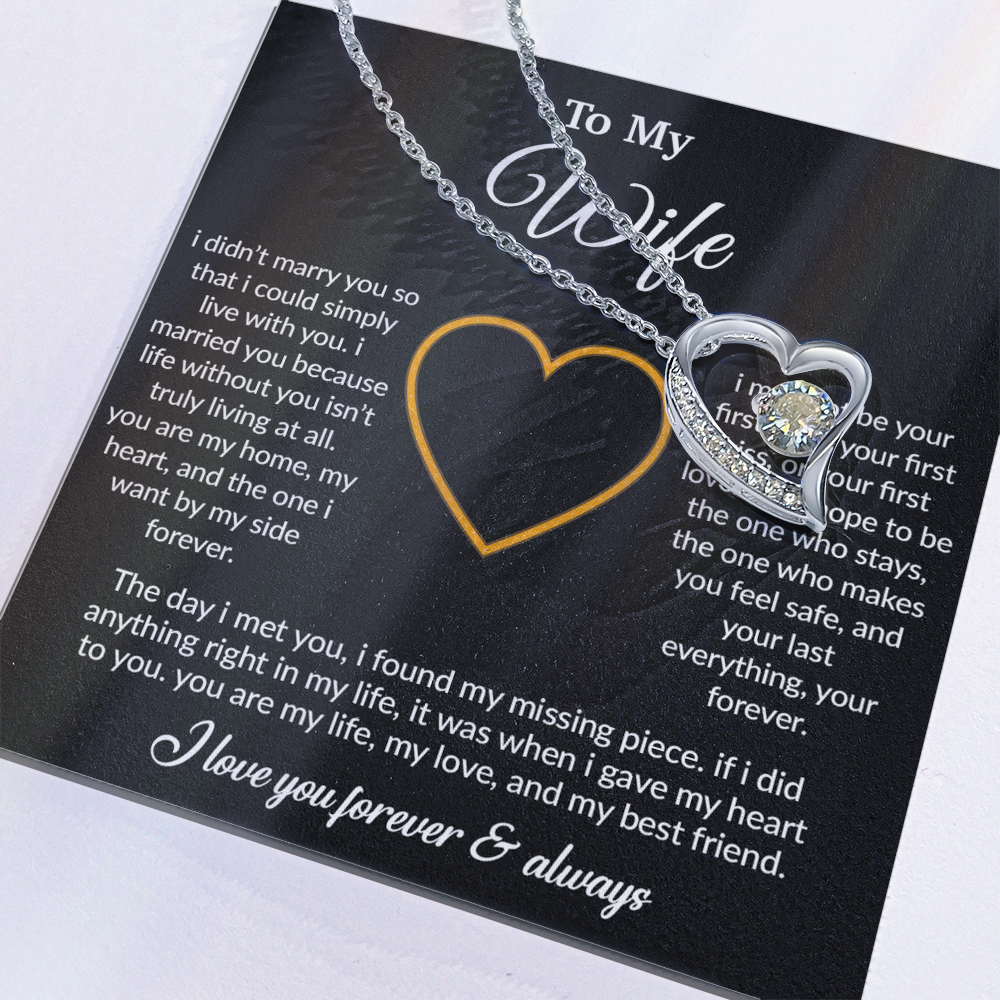 To My Wife Necklace, Gift For Wife, Anniversary Gift For Wife, Necklace For Wife 13_3_Black