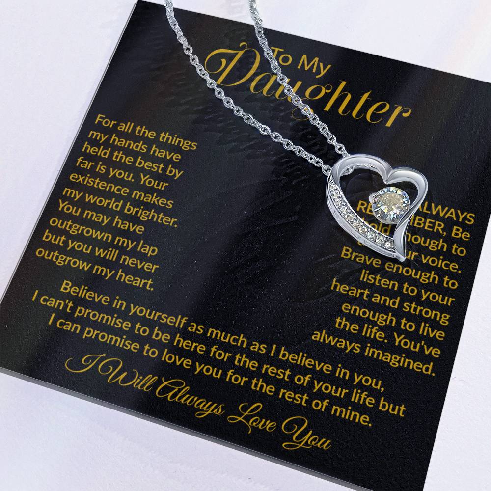 To My Daughter Necklace, Gift for Daughter from Dad, Daughter Father Necklace 6_10_Gold