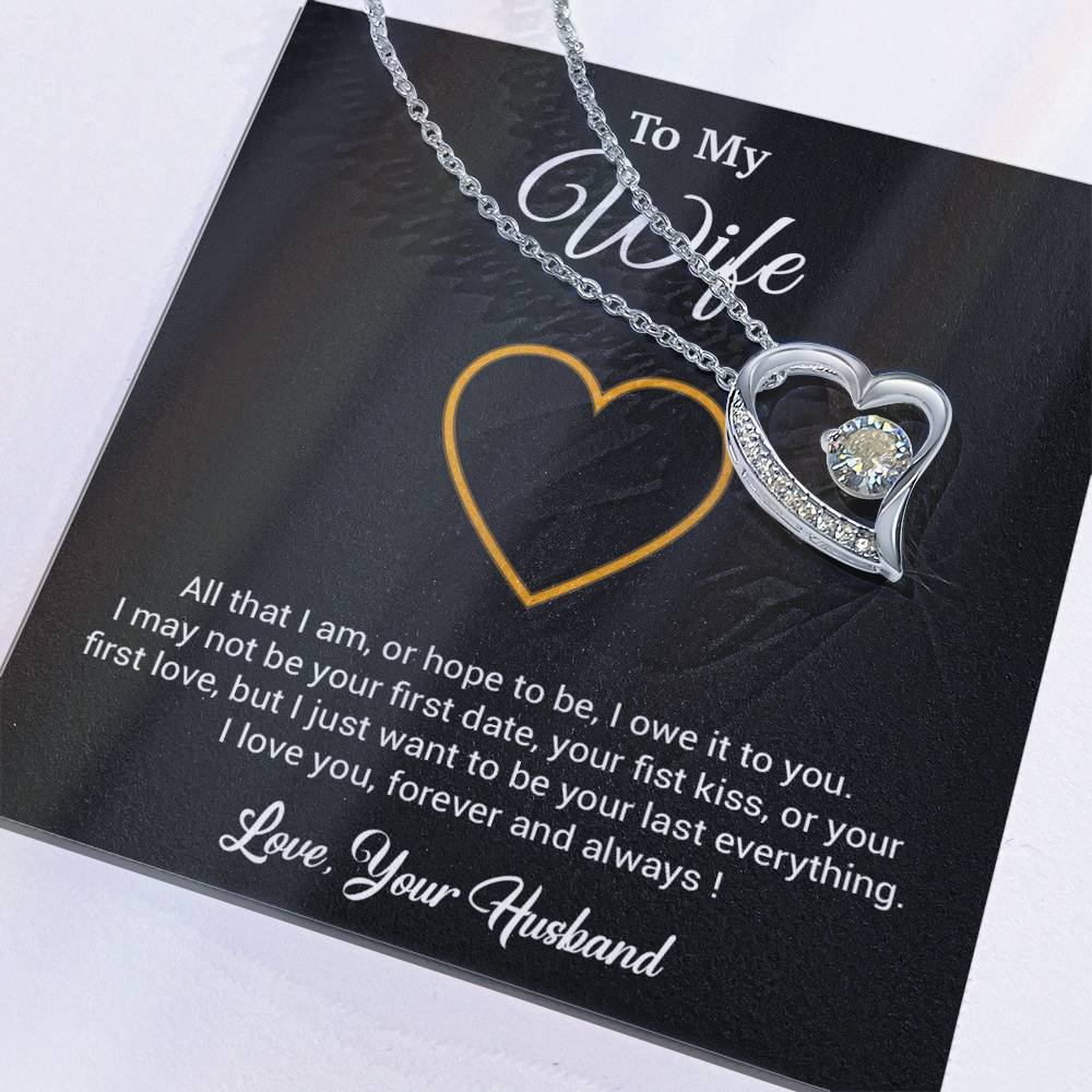 To My Wife Necklace, Gift For Wife, Anniversary Gift For Wife, Necklace For Wife 24_3_Black