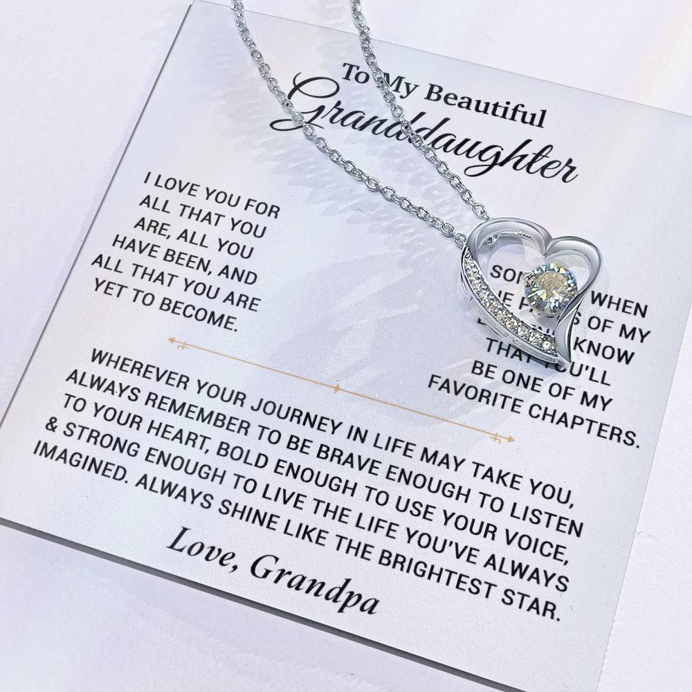 To My Granddaughter Necklace, Birthday Gift For Granddaughter, Birthday Gifts 12_6_White