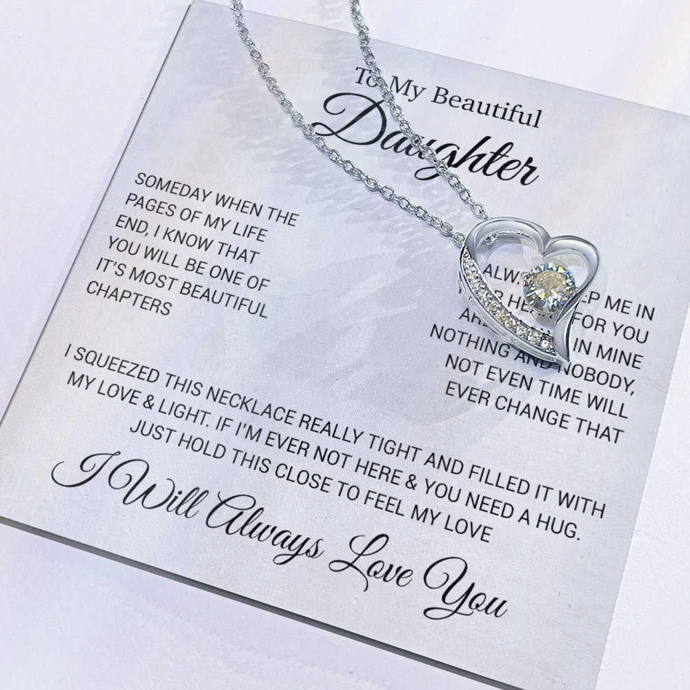 To My Daughter Necklace, Daughter Father Necklace, Daughter Gift From Dad 25_4_White