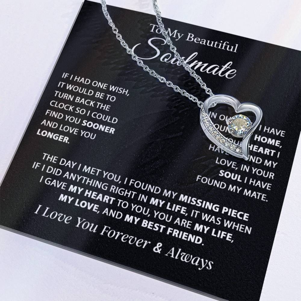 To My Soulmate Necklace, Gift For Girlfriend Wife, Birthday Gifts Christmas Gifts 11_11_Black