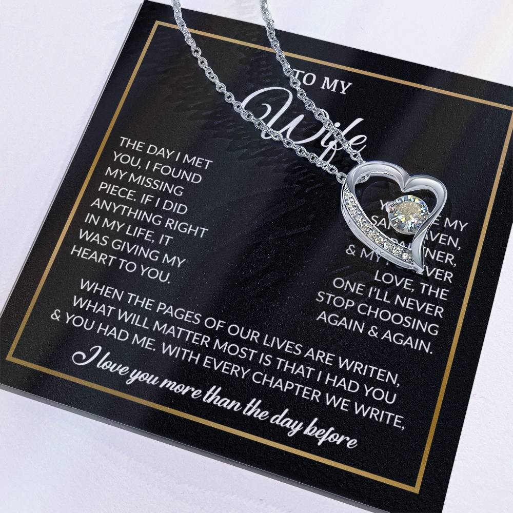 To My Wife Necklace, Gift For Wife, Anniversary Gift For Wife, Necklace For Wife 26_7_Black