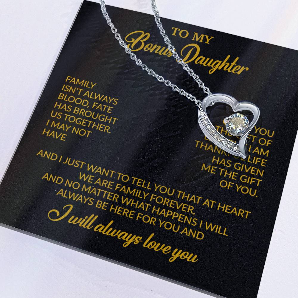 To My Bonus Daughter Necklace, Gift for Bonus Daughter, Step Daughter Birthday 26_11_Gold