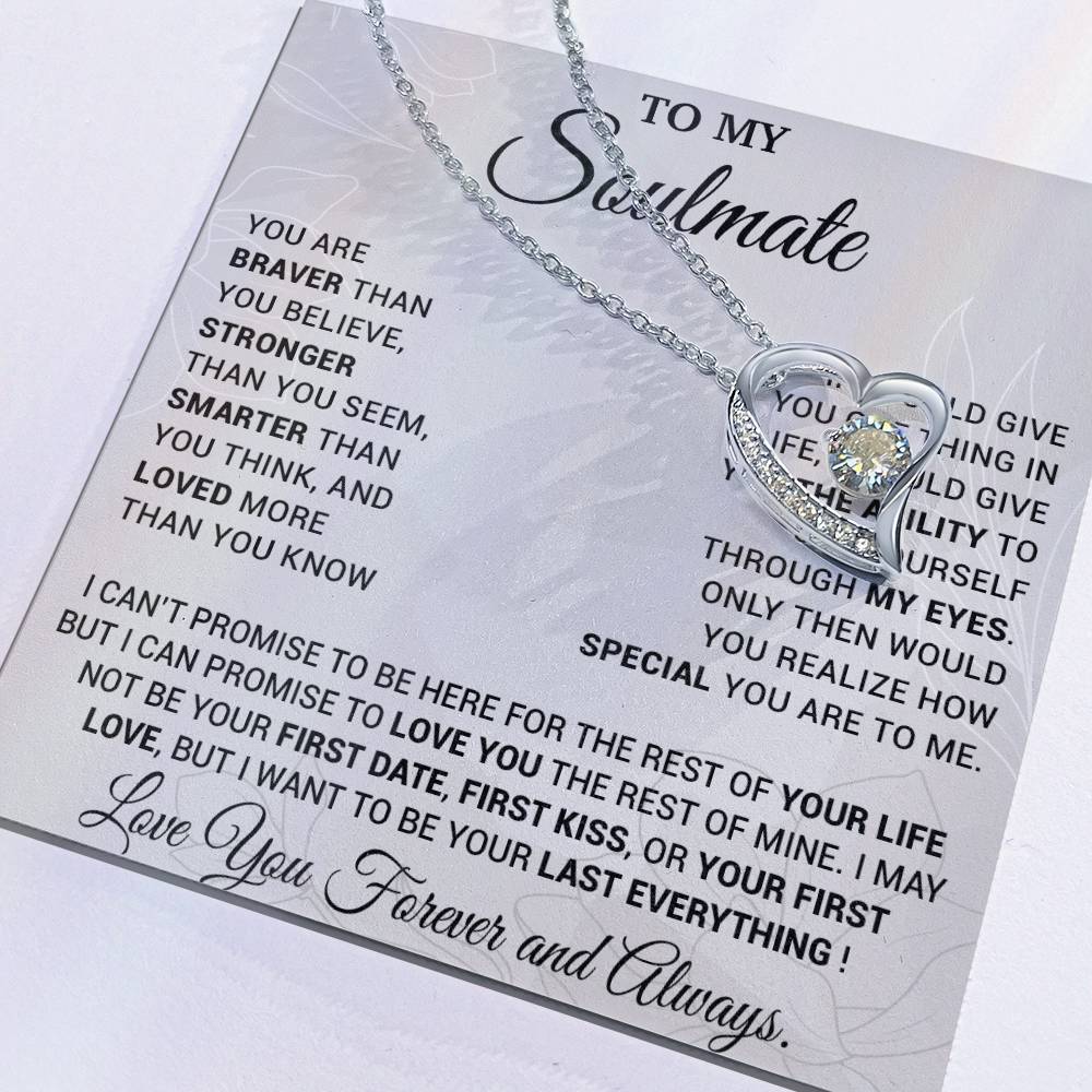 To My Soulmate Necklace, Necklace Gift, Soulmate Gift, Soulmate Jewelry
