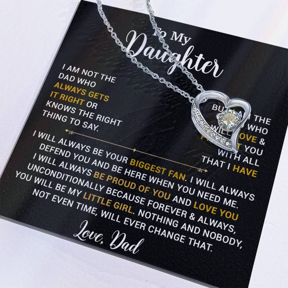 To My Daughter Necklace, Gift for Daughter from Dad, Father Daughter Necklace 13_4_Gold
