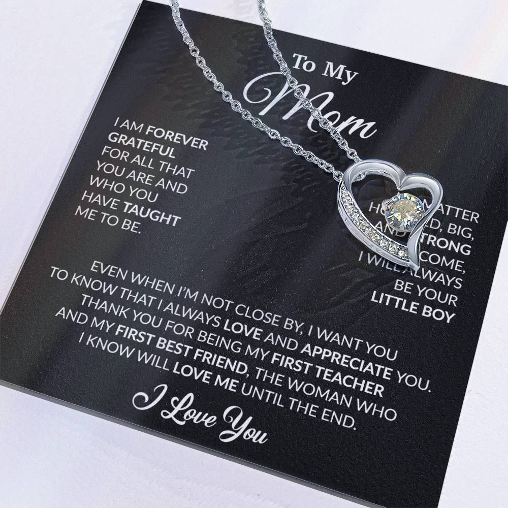 To My Mom Necklace, Gift For Mom From Daughter, Mother's Day Gifts 3_4_Black
