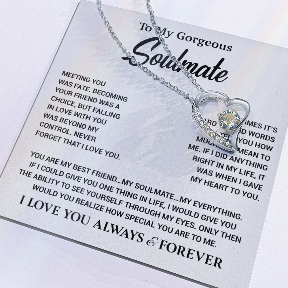 To My Gorgeous Soulmate Necklace, Soulmate Gift, Gift For Girlfriend, Christmas Gift 23_10_White