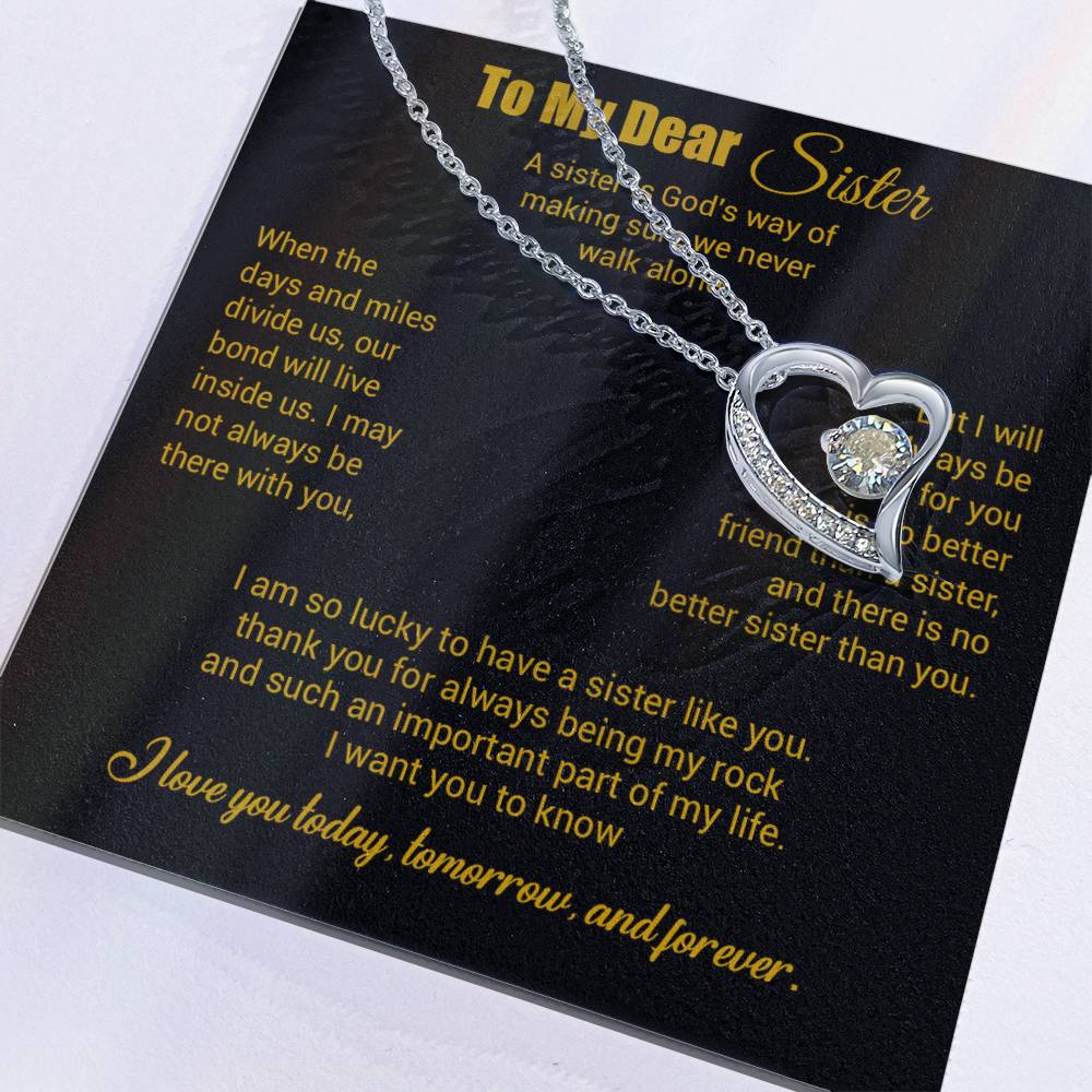 To My Sister Necklace, Brother to Sister, Birthday gift For Sister from Brother 3_4_Gold