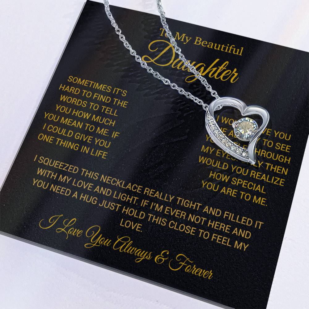To My Daughter Necklace, Daughter Father Necklace, Daughter Gift From Dad,Mom 24_9