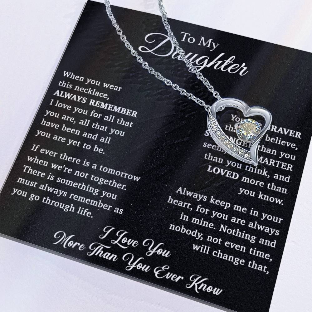 To My Daughter Necklace, Daughter Father Necklace, Daughter Gift From Dad, Mom 15_11_Black