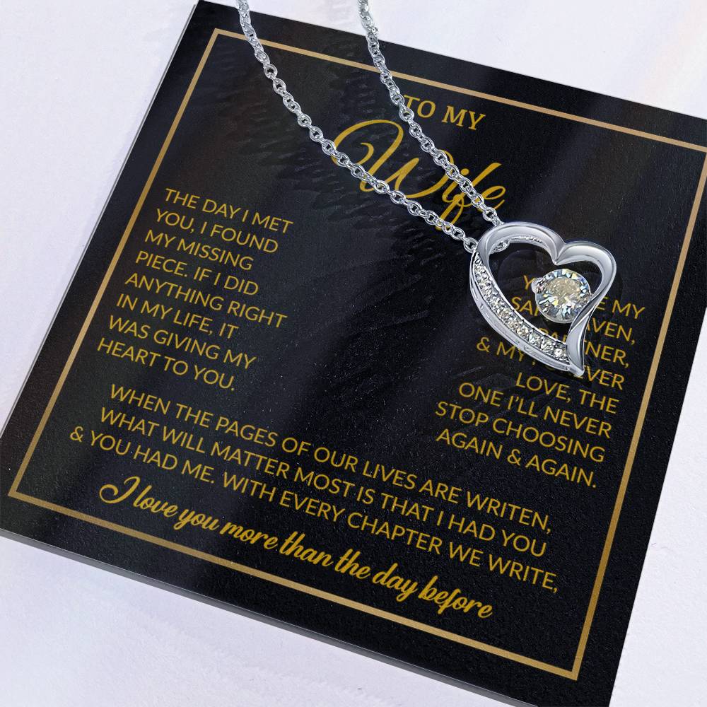 To My Wife Necklace, Gift For Wife, Anniversary Gift For Wife, Necklace For Wife 26_7_Gold