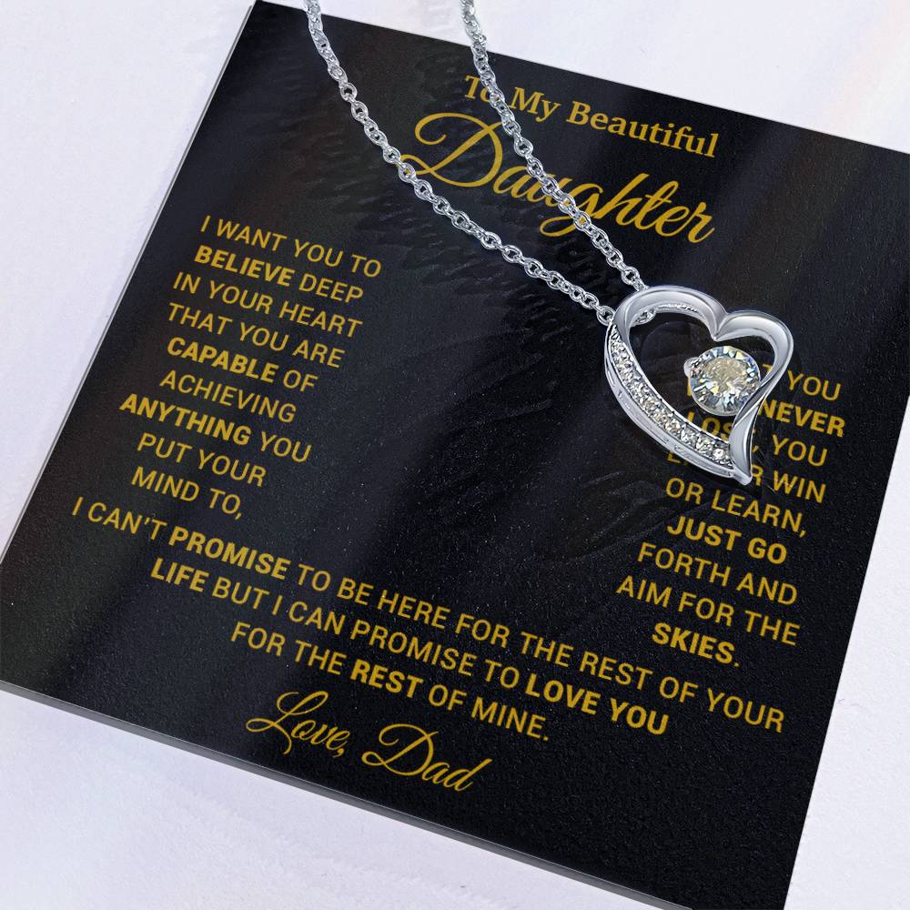 To My Daughter Necklace, Gift for Daughter from Dad, Father Daughter Necklace 26_2_Gold