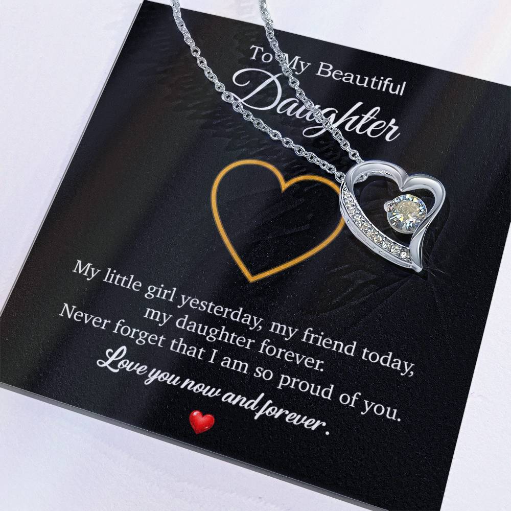 To My Daughter Necklace, Gift For Daughter From Dad, Daughter Father Necklace 10_7_Black