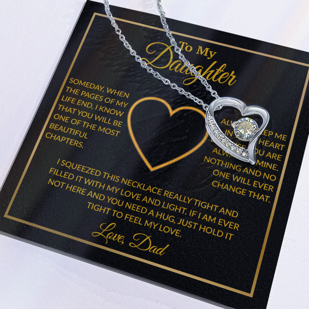 To My Daughter Necklace, Gift For Daughter From Dad, Daughter Father Necklace 7_12_Gold