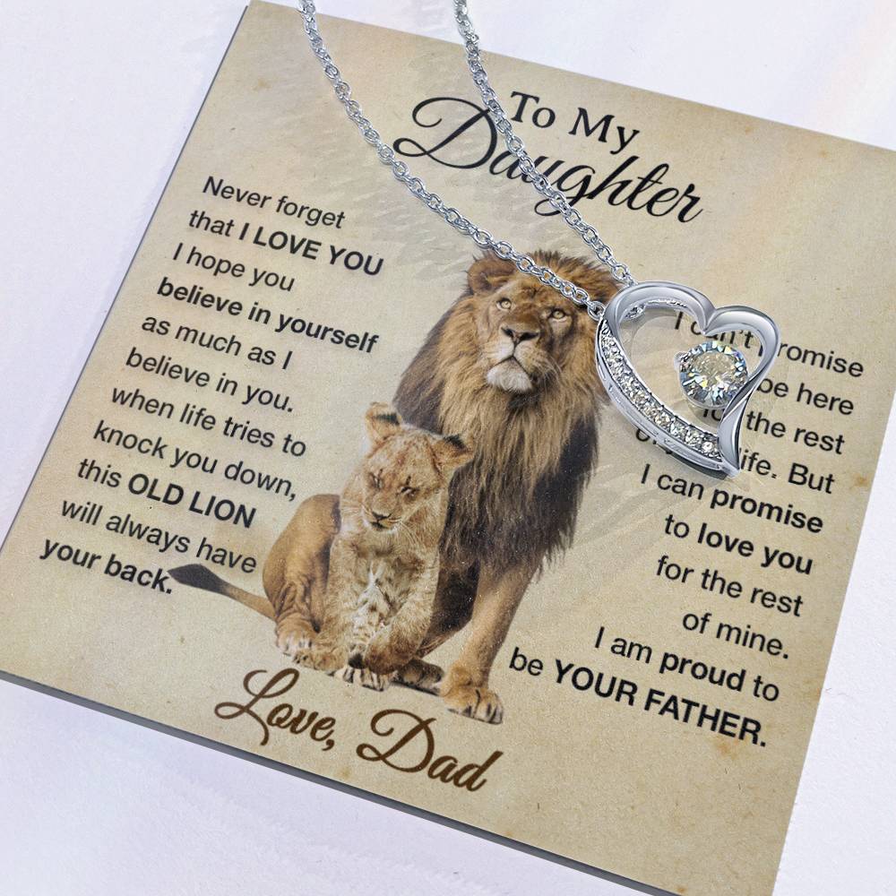 To My Daughter Necklace, Xmas Gift For Daughter From Dad, Daughter Father Lion 7_12