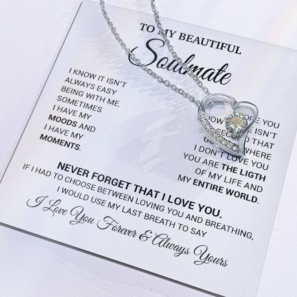 To My Soulmate Necklace, Valentines Day Gift, Gift For Wife, Anniversary Gift