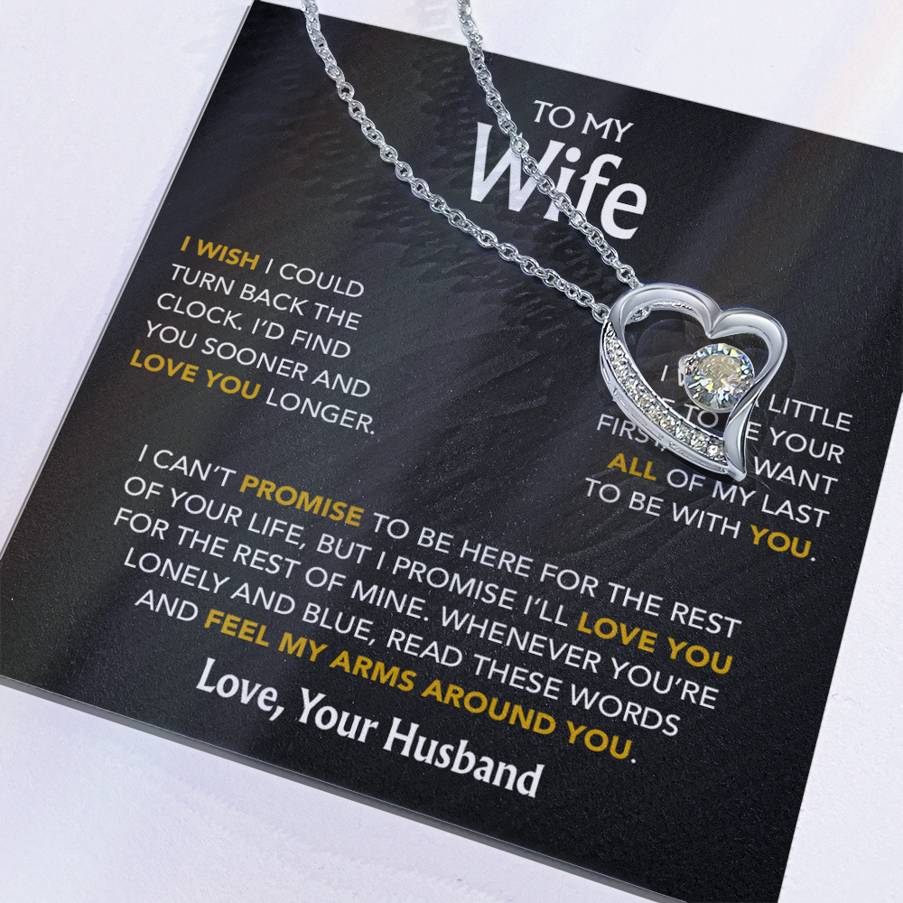 To My Wife Necklace, Gift For Wife, Anniversary Gift For Wife, Necklace For Wife 20_5_Black