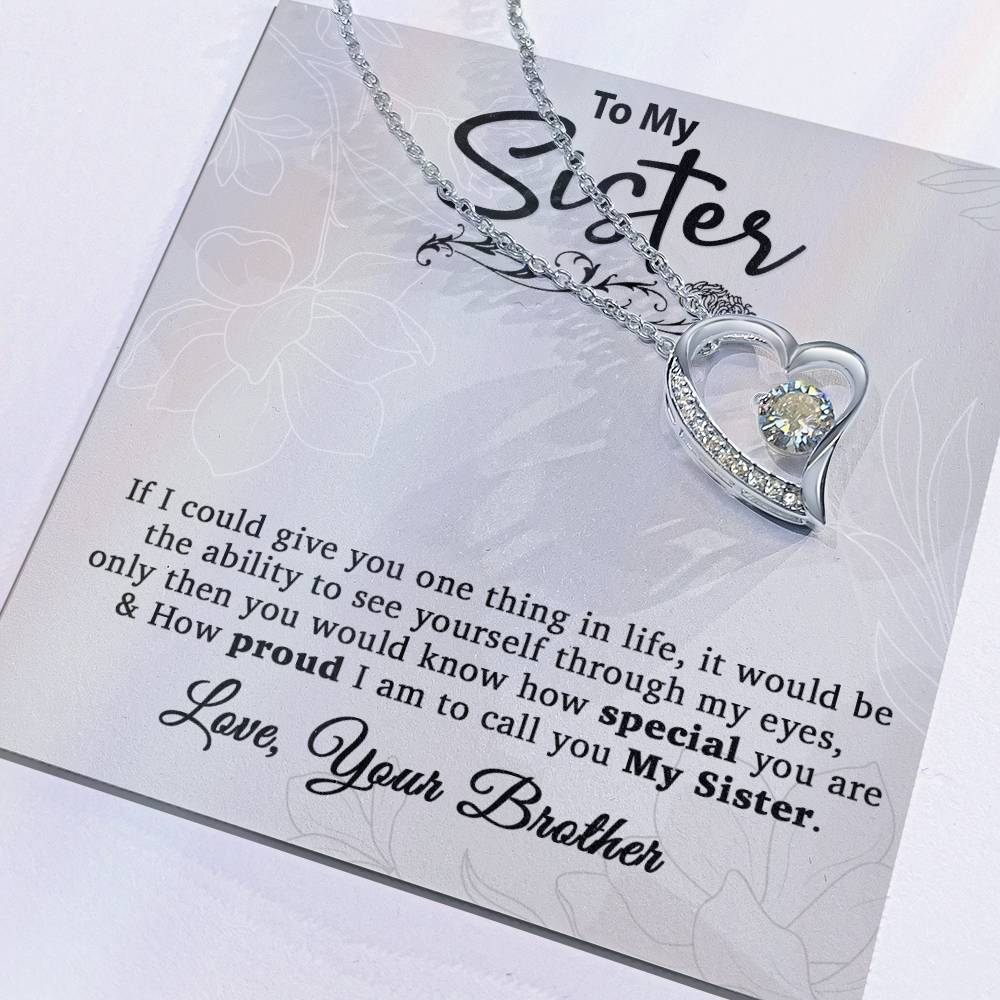 To My Sister Necklace, Brother to Sister, Birthday gift For Sister from Brother