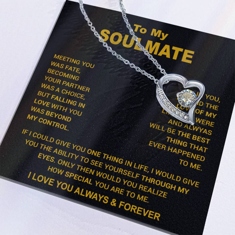 To My Soulmate Necklace, Soulmate Gift, Gift For Girlfriend, Christmas Gift 10_12_Gold
