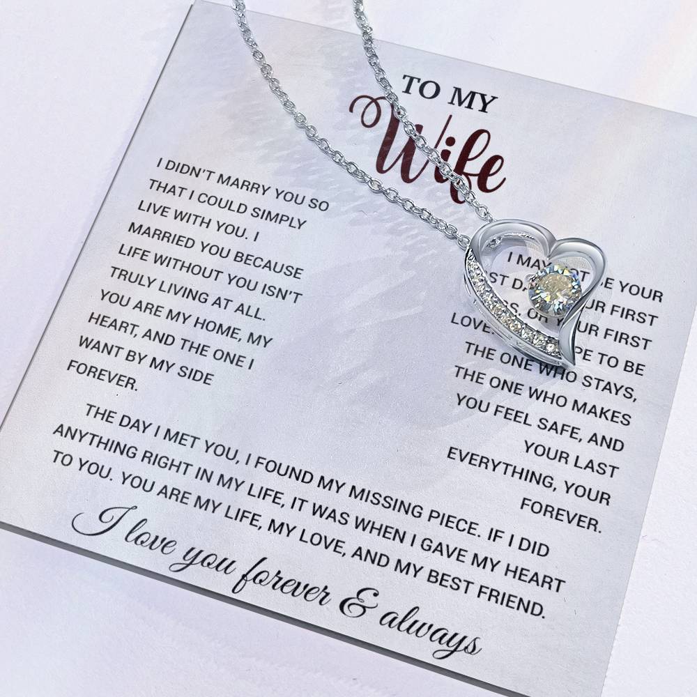 To My Wife Necklace, Gift For Wife, Anniversary Gift For Wife, Necklace For Wife 21_9_White