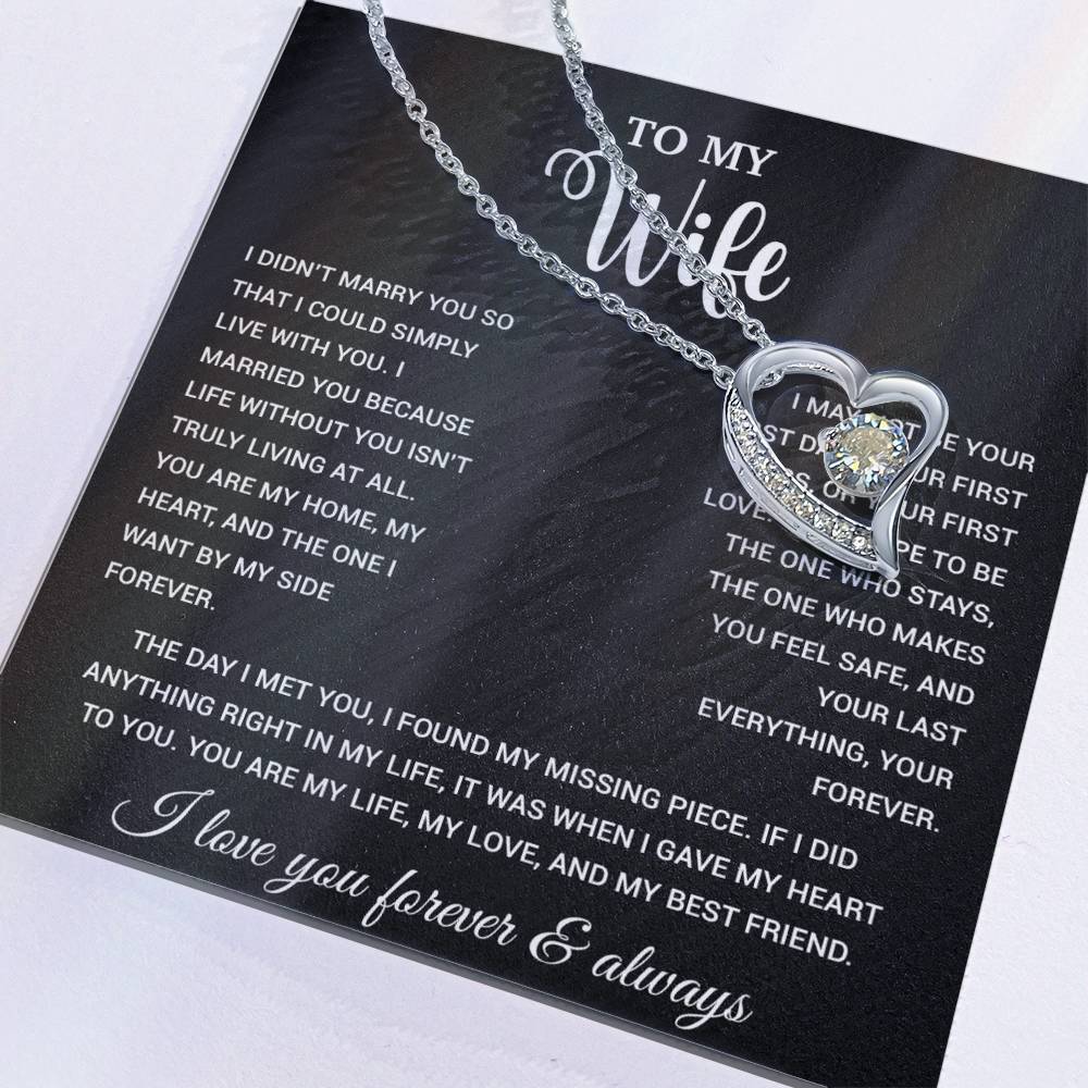 To My Wife Necklace, Gift For Wife, Anniversary Gift For Wife, Necklace For Wife 21_9_Black