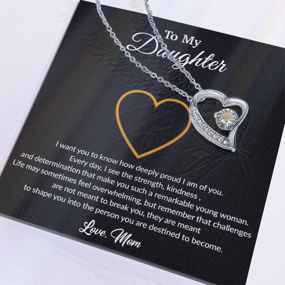 To My Daughter Necklace, Gift for Daughter from Dad, Father Daughter Necklace 10_8_Black