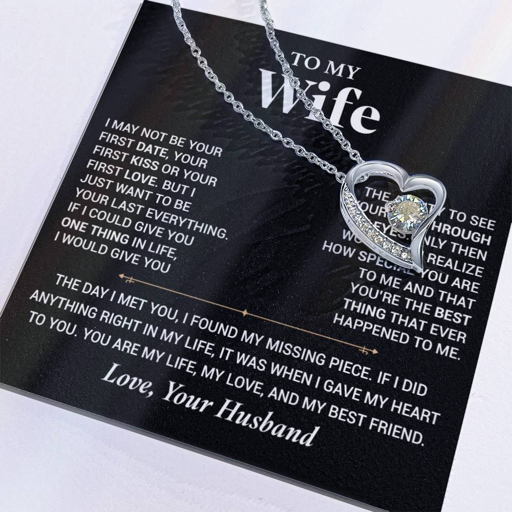 To My Wife Necklace, Christmas Gift For Wife, Christmas Gifts For Her, Wife Gift_ Black