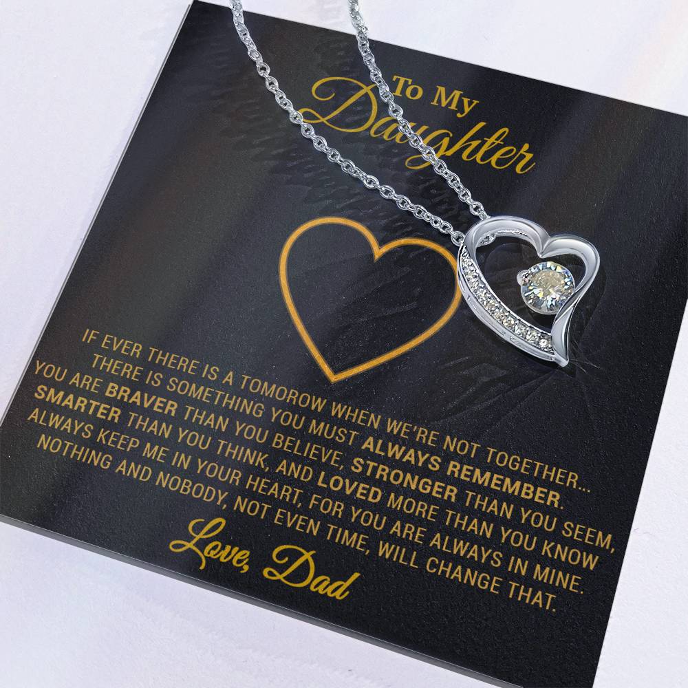 To My Daughter Necklace, Gift for Daughter from Dad, Father Daughter Necklace 12_12_Gold