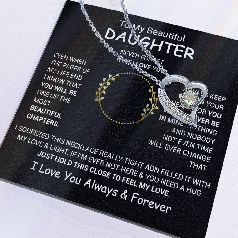 To My Daughter Necklace, Daughter Father Necklace, Daughter Gift From Dad, Mom 13_12_Black