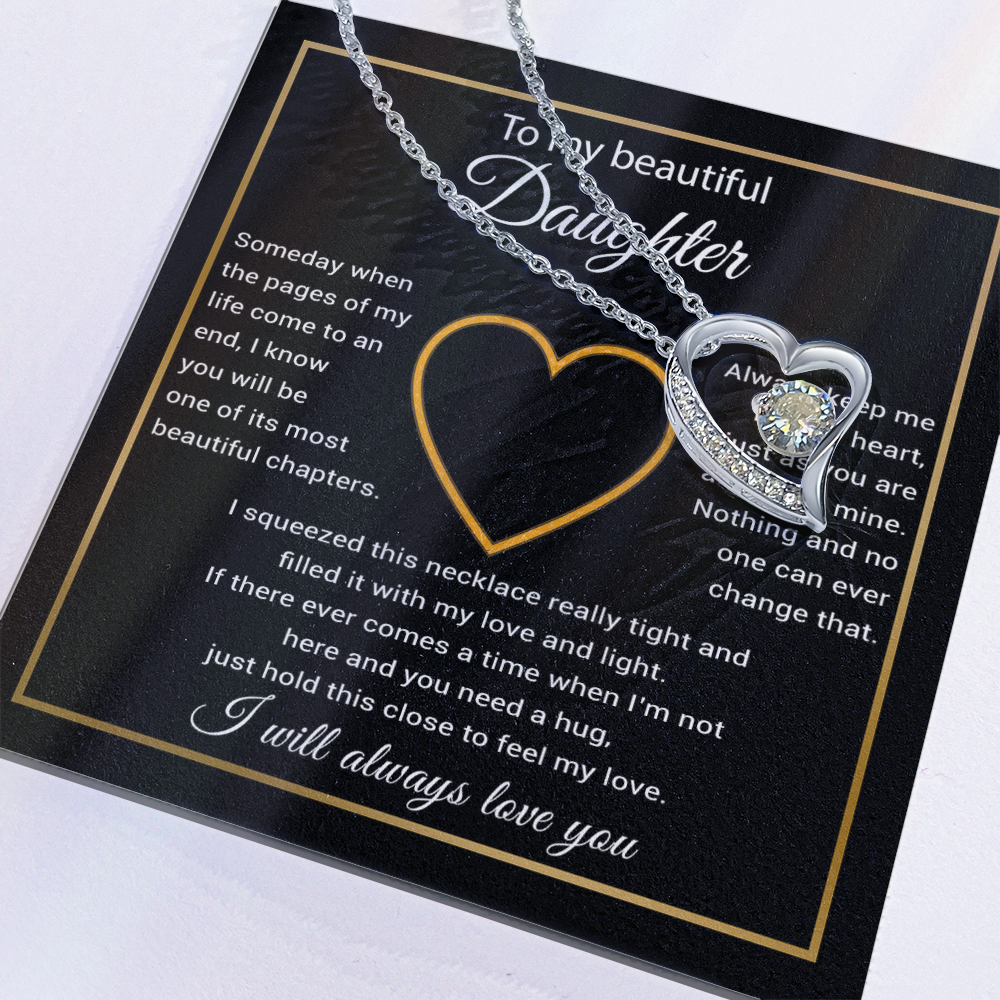 To My Daughter Necklace, Gift For Daughter From Dad, Daughter Father Necklace 28_11_Black