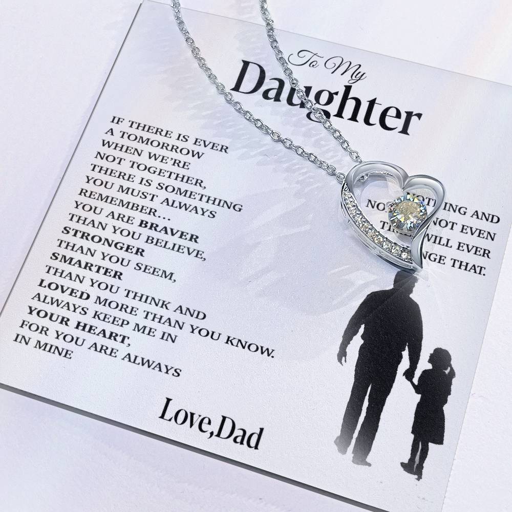 To My Daughter Necklace, Gift for Daughter from Dad, Father Daughter Necklace 29_11_White