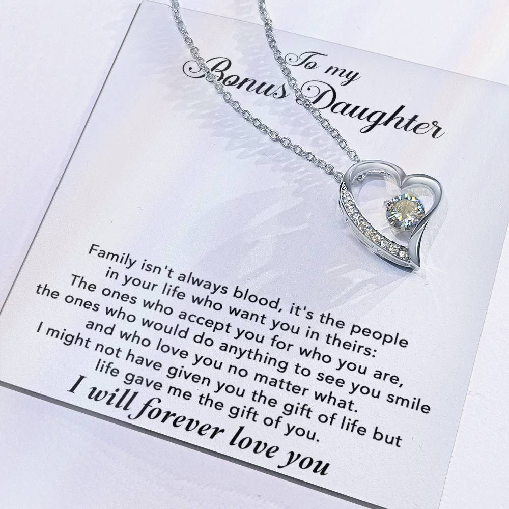 To My Bonus Daughter Necklace, Gift for Bonus Daughter, Step Daughter Birthday