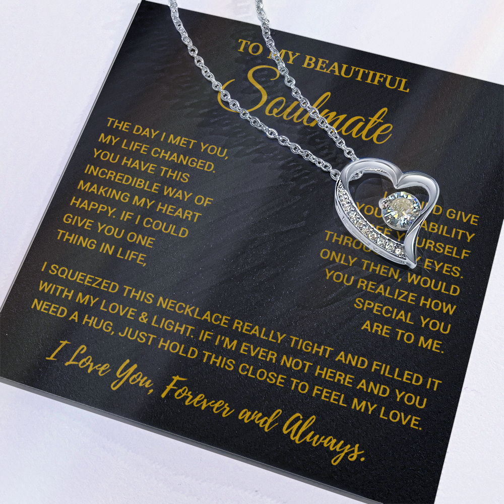 To My Soulmate Necklace, Valentines Day Gift, Gift For Wife, Anniversary Gift 30_2_Gold