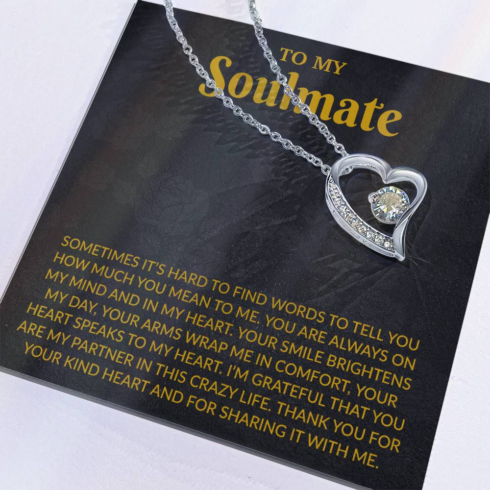 To My Soulmate Necklace, Anniversary Gift for Her, Gifts for Wife, Gifts for Girlfriend_Gold
