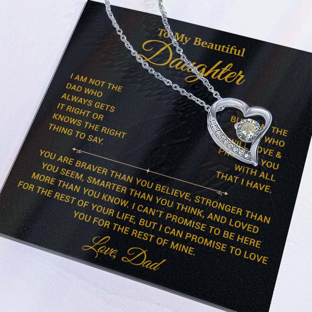 To My Daughter Necklace, Gift for Daughter from Dad, Father Daughter Necklace 19_11_Gold