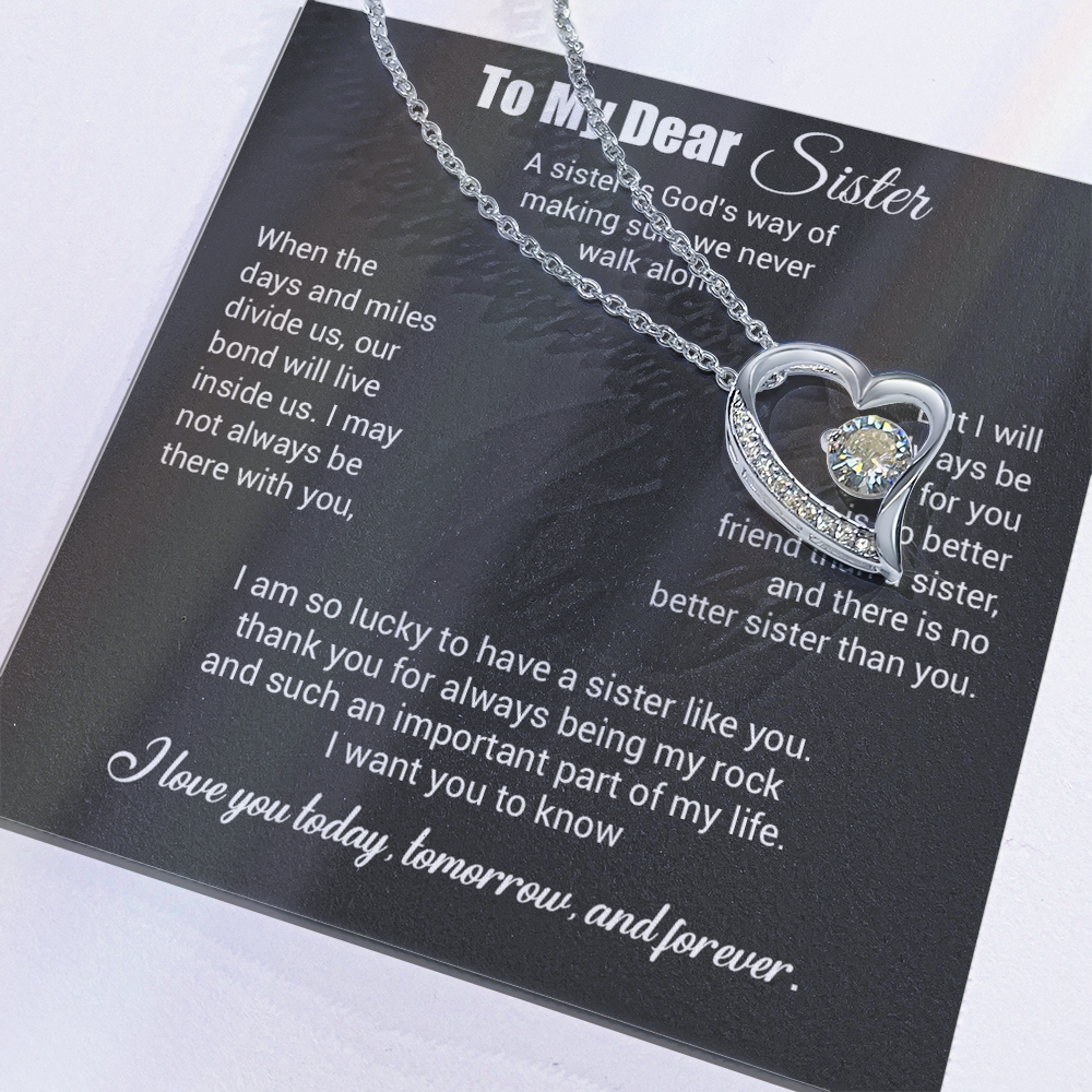 To My Sister Necklace, Brother to Sister, Birthday gift For Sister from Brother 3_4_Gray