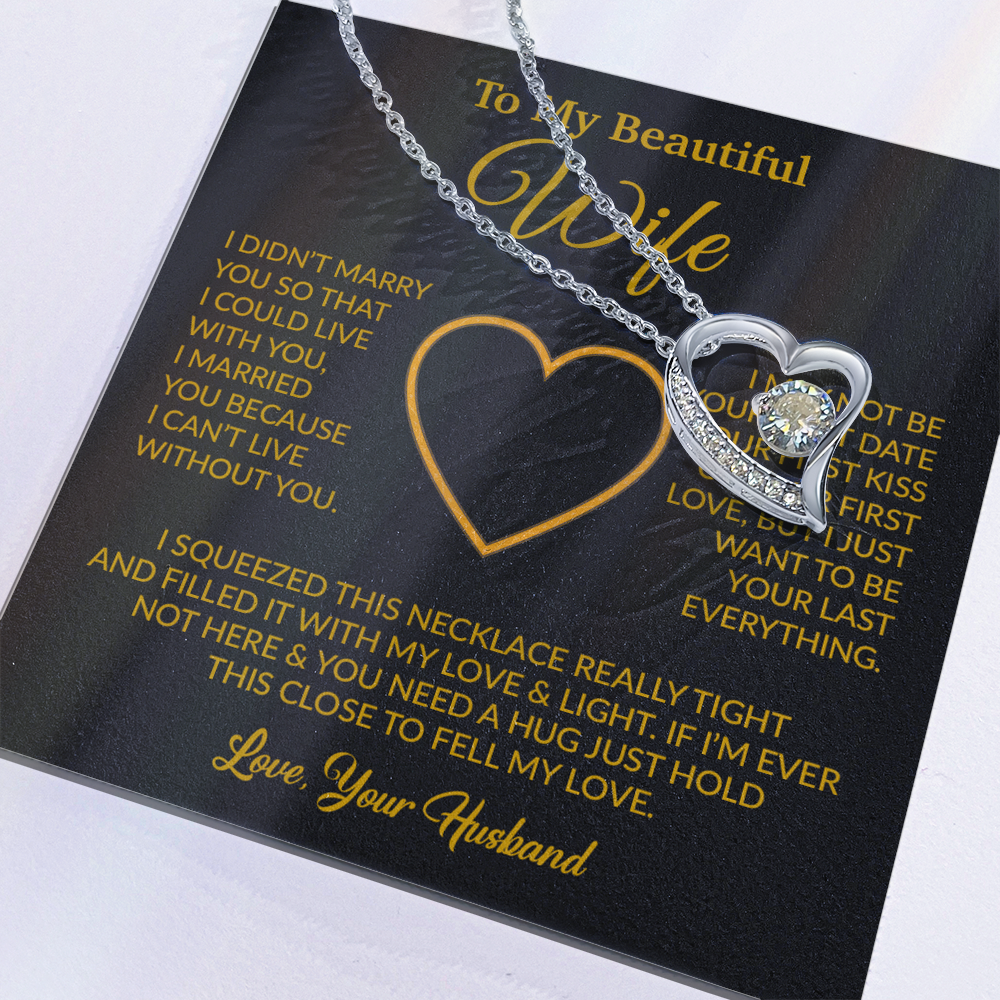 To My Wife Necklace, Wife Gift from Husband, Christmas Gift 7_12_Gold