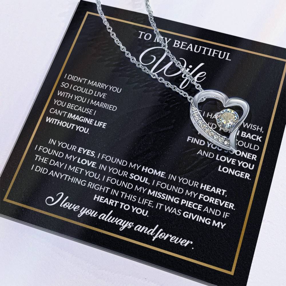 To My Wife Necklace, Christmas Gifts For Women, Anniversary Gift For Wife 15_12_Black